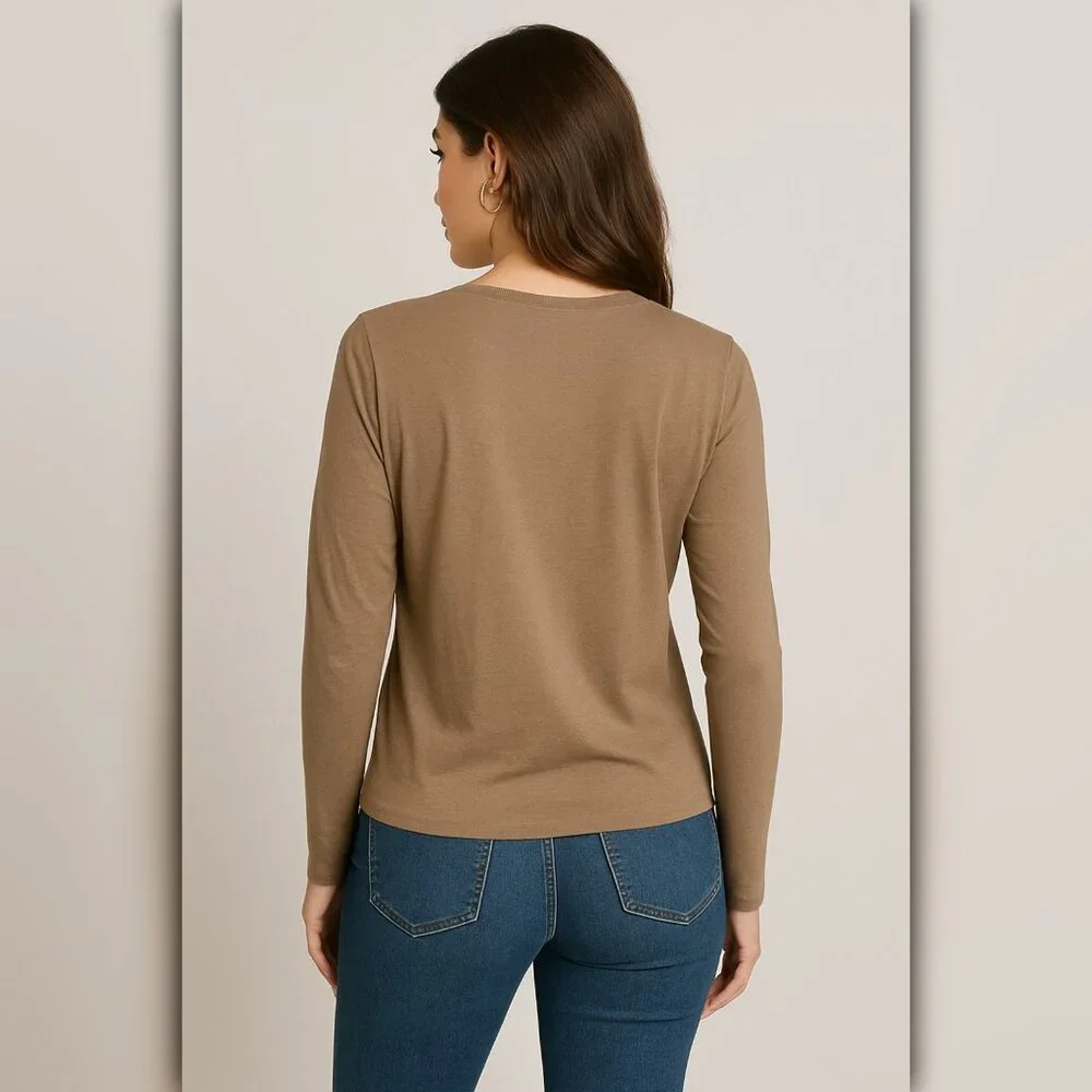 A172 ✽ Zara Essential Long Sleeve Crewneck Tee - Picture 2 of 4